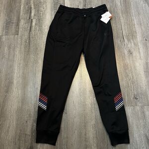 Sports Illustrated Men's Size Medium Black Track Pants Joggers Red Stripe